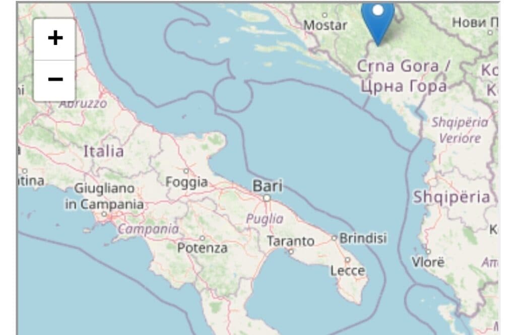 Scossa di terremoto in Montenegro avvertita anche nel Salento