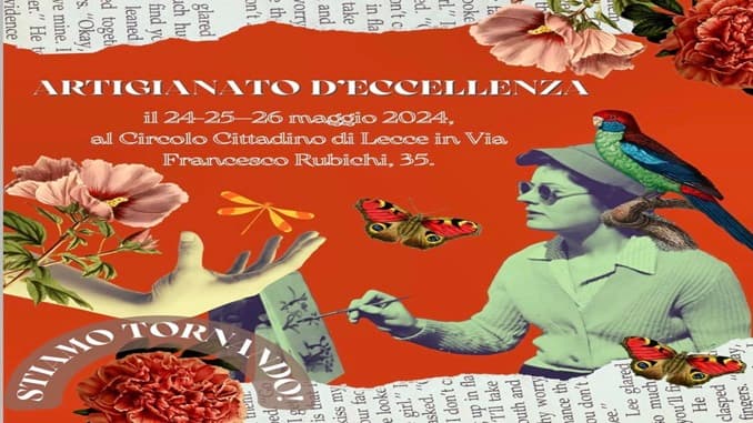 Dal 24 al 26 maggio, al Circolo Cittadino, la 14^ edizione de l'Artigianato d'Eccellenza
