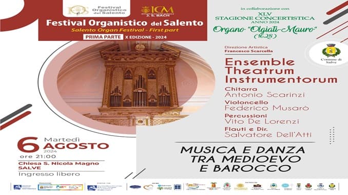 Festival Organistico, appuntamento questa sera nella chiesa di San Nicola Magno