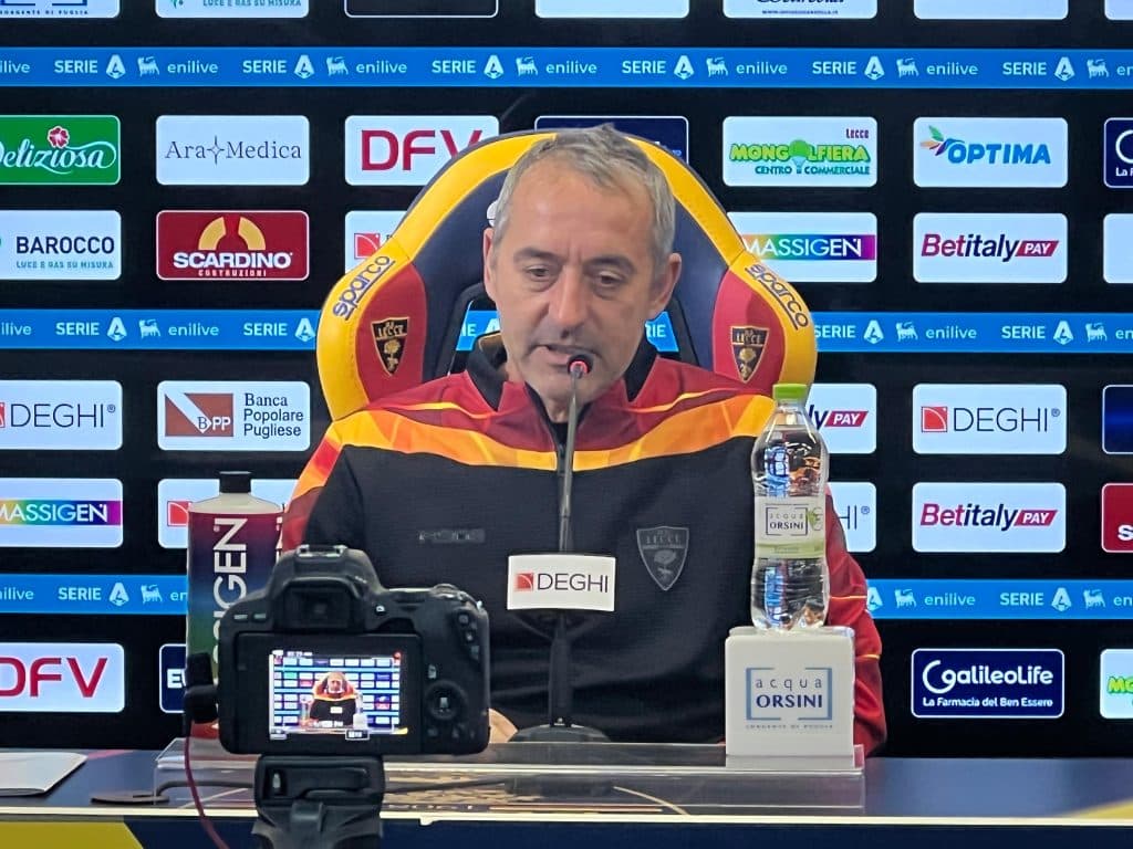 Lecce, Giampaolo: "Il gol in apertura ha cambiato i piani. E su Krstovic era rigore"