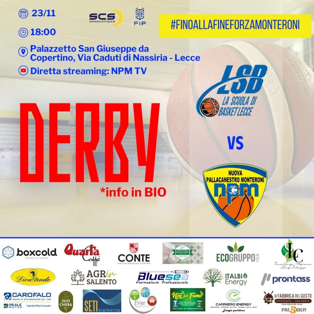 Basket/C, domani derby del Salento, N. P. Monteroni-LSB Lecce