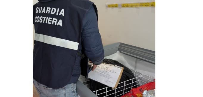Sequestrato pescato non conforme: sanzione per una pescheria