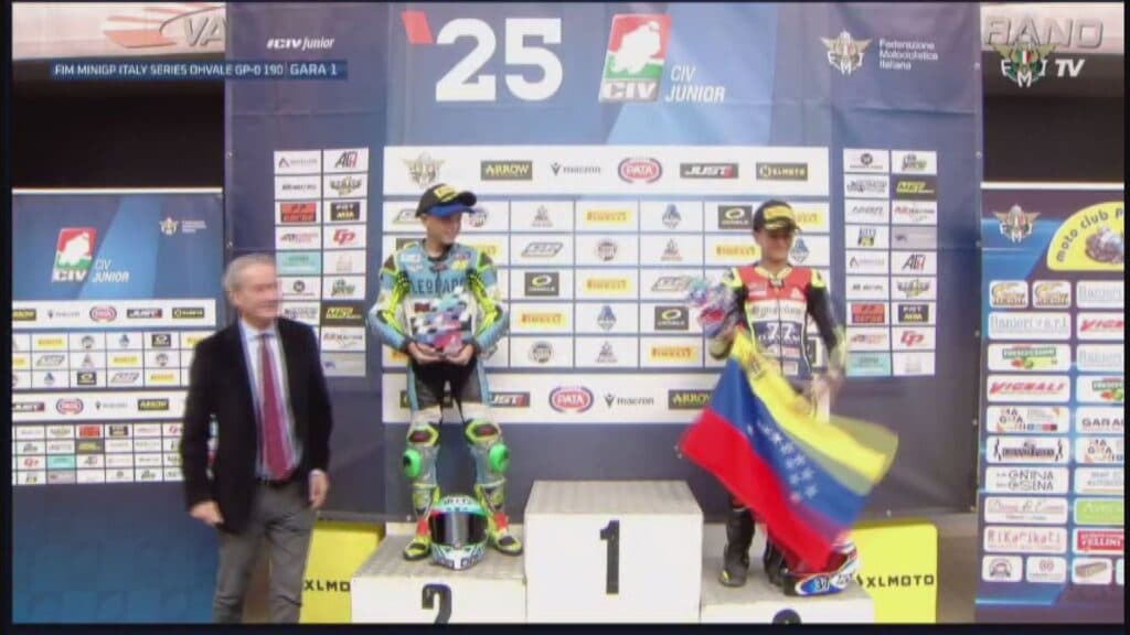 Il giovane Maicol Colazzo arriva terzo al campionato di motociclismo Ovhale 190