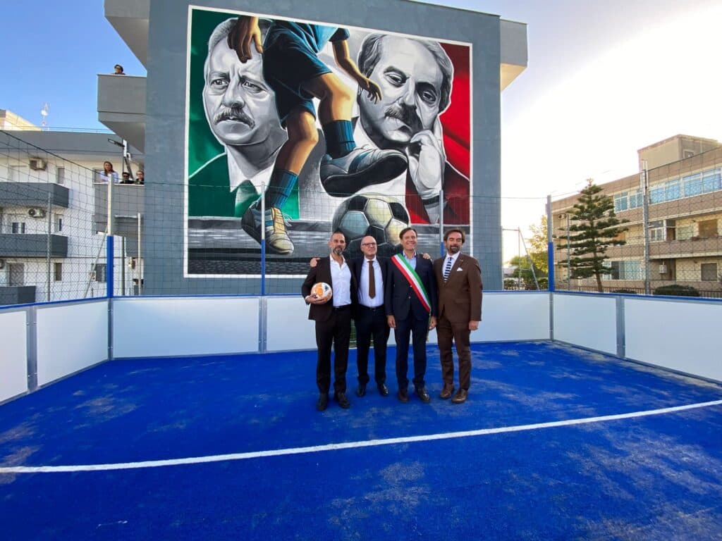 Lo sport per promuovere la Legalità, a Carmiano nasce il centro sportivo di street soccer intitolato a Falcone e Borsellino