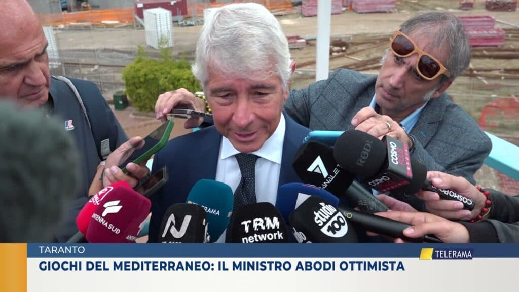 Giochi del Mediterraneo, il ministro Abodi a Taranto: "Avanti tutta"