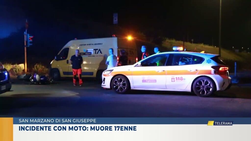 Morire a 17 anni in moto: è accaduto a San Marzano