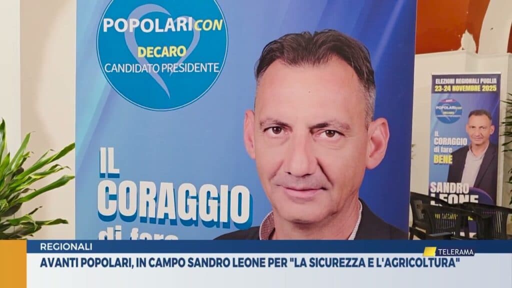 Avanti Popolari, in campo Sandro Leone per "la sicurezza e l'agricoltura"