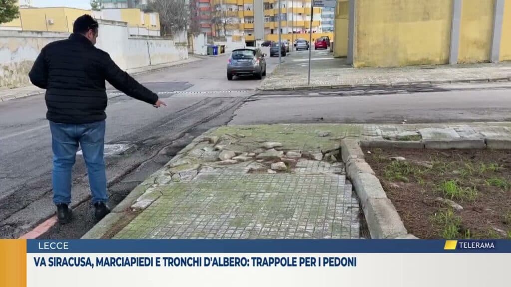 Va Siracusa, marciapiedi e tronchi d'albero: trappole per i pedoni