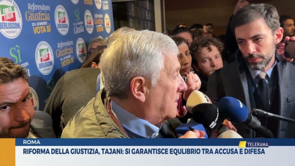 Riforma della giustizia, Tajani: si garantisce equlibrio tra accusa e difesa