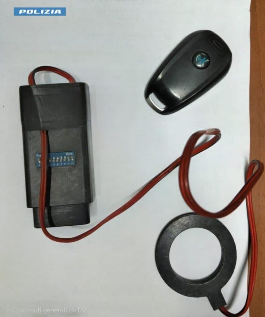 Polizia sventa furto d’auto grazie a blackout sospetto: sequestrata strumentazione per clonare chiavi elettroniche