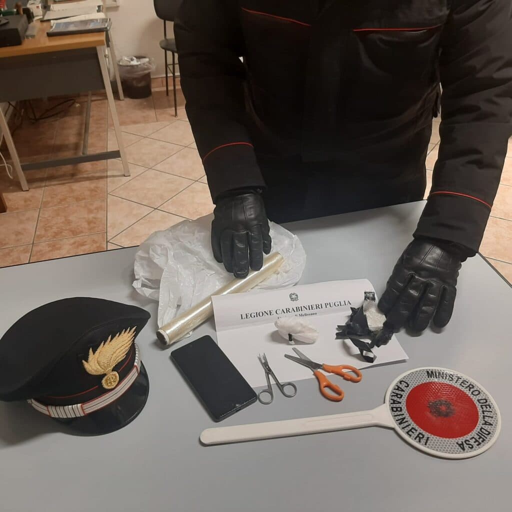 Melissano, controlli dei carabinieri: tre arresti in 24 ore tra ricettazione e droga