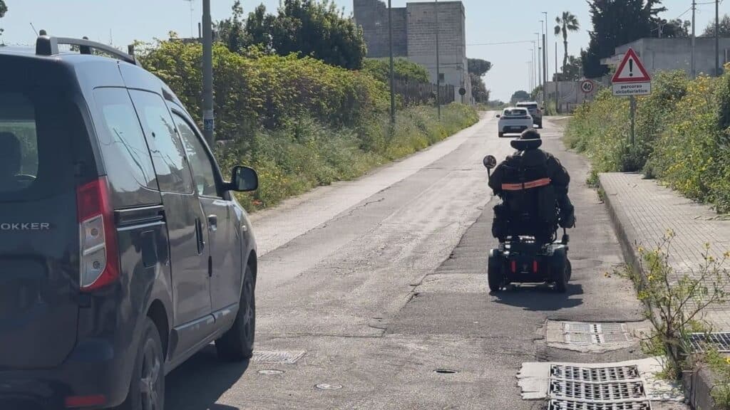 Via Merine andata e ritorno, montagne russe su sedia a rotelle