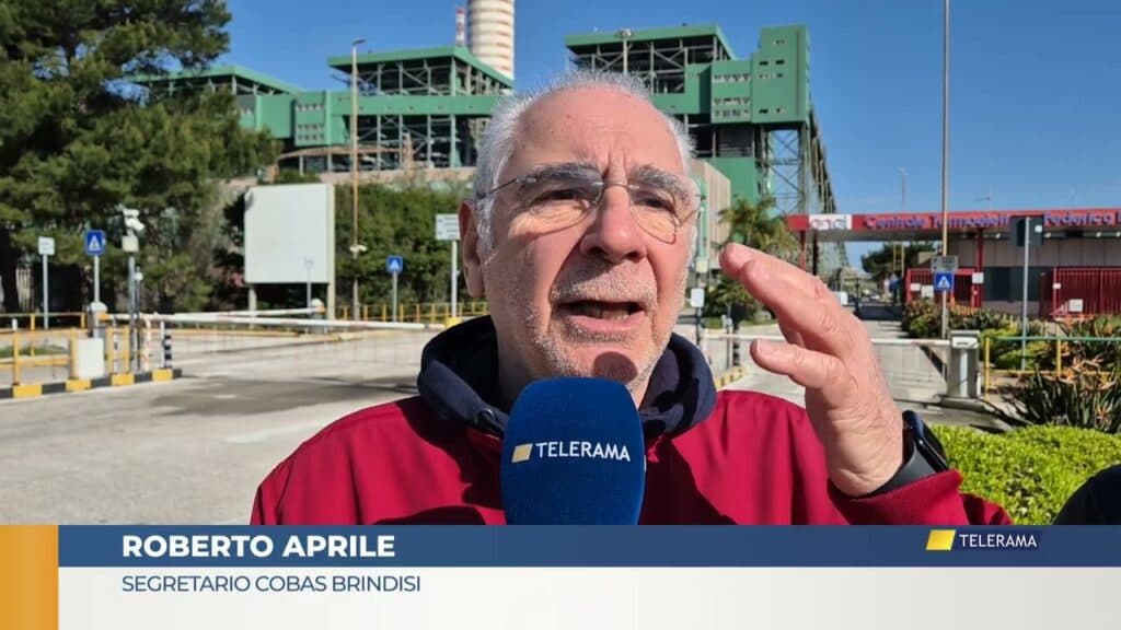 Mobilitazione davanti ai cancelli della centrale Enel