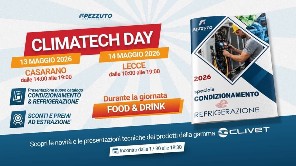 Climatech Day: due tappe tra Casarano e Lecce per installatori e tecnici del settore
