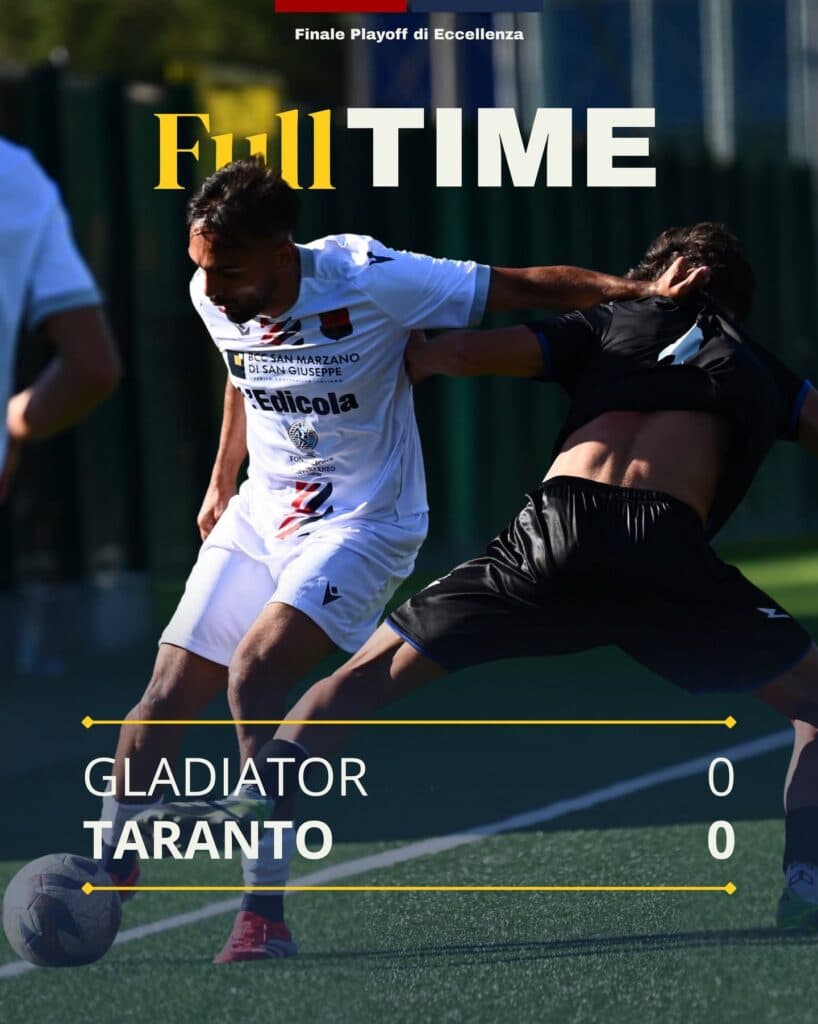 Finale andata playoff eccellenza: finisce 0-0 Gladiator - Taranto