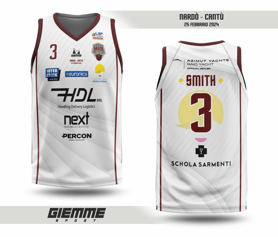 Canotta edizione speciale per HDL Nardò accanto alla Fondazione Toffa