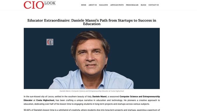 Professore Manni su una rivista americana