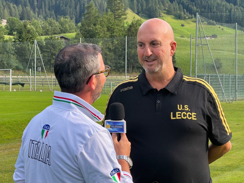 Mario Vecchio e il vicepresidente del Lecce, Corrado Liguori