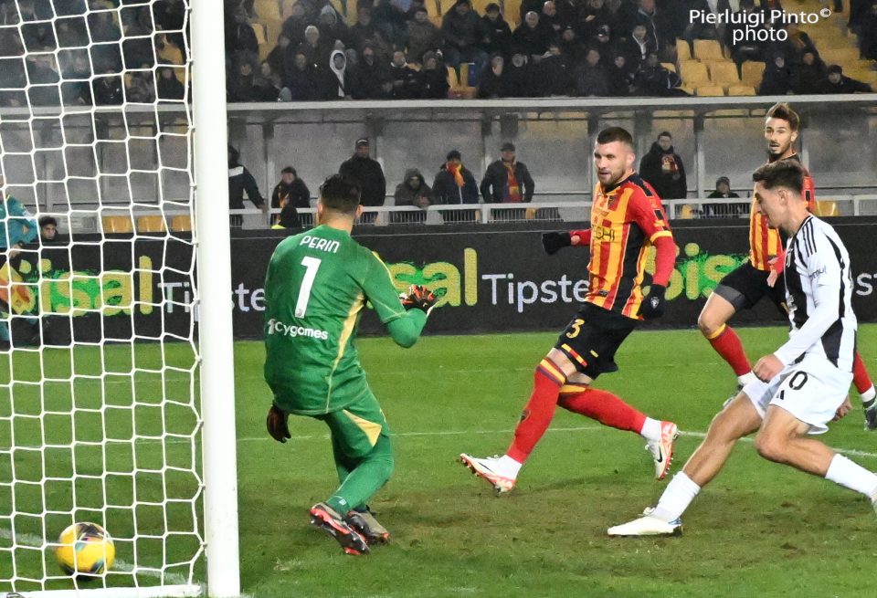 Lecce-Juventus, il gol di Rebic (foto P.Pinto)