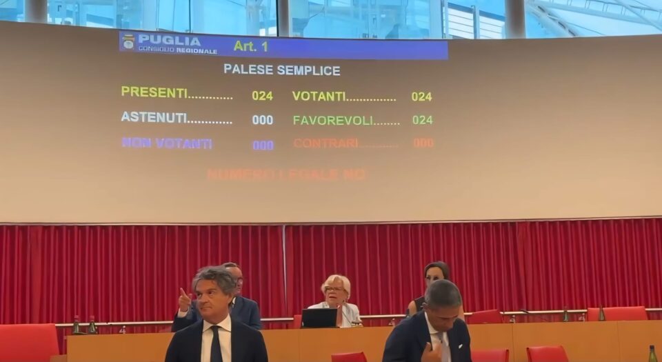 Consiglio regionale, maggioranza senza numeri cade numero legale