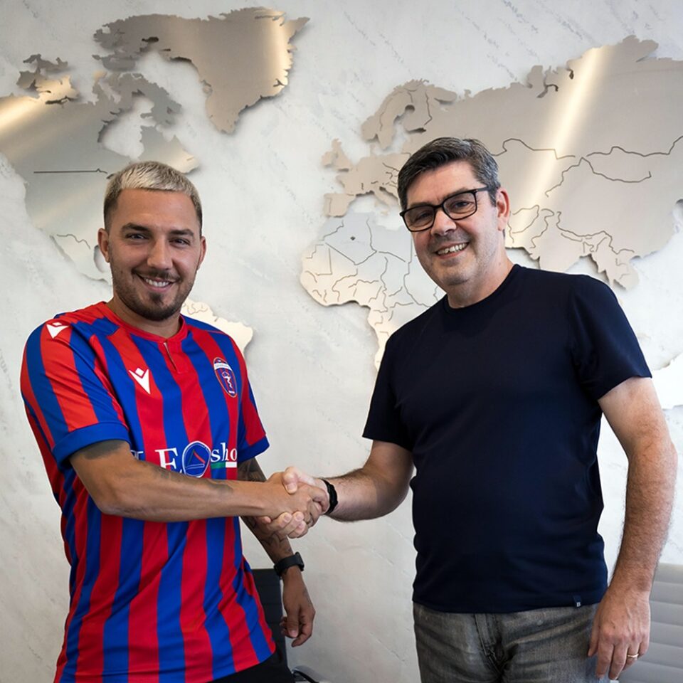 Cosimo Chiricò e il presidente del Casarano Antonio Sergio Filograna